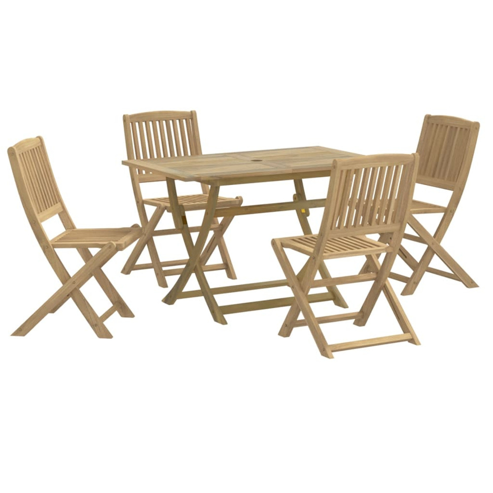 Ensemble à manger de jardin 5 pcs bois d'acacia solide