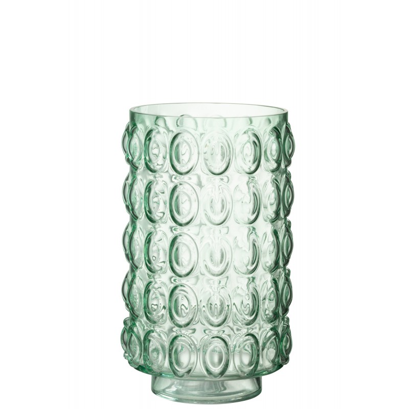 Vase 3 boules en verre vert 19x19x31 cm
