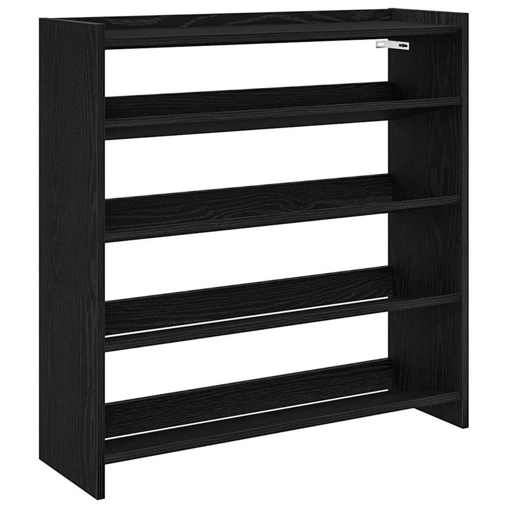 Étagère à chaussures noir 80x25x81 cm bois d'ingénierie