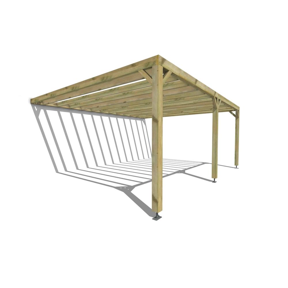 Pergola bois • 6m x 5m • adossée • sens profondeur • livraison comprise
