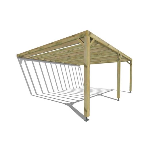 Pergola bois • 6m x 5m • adossée • sens profondeur • livraison comprise