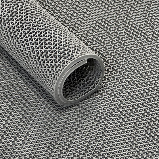 Tapis quadrillé ultra grip à structure en s 90 cm - gris - vendu au mètre linéaire