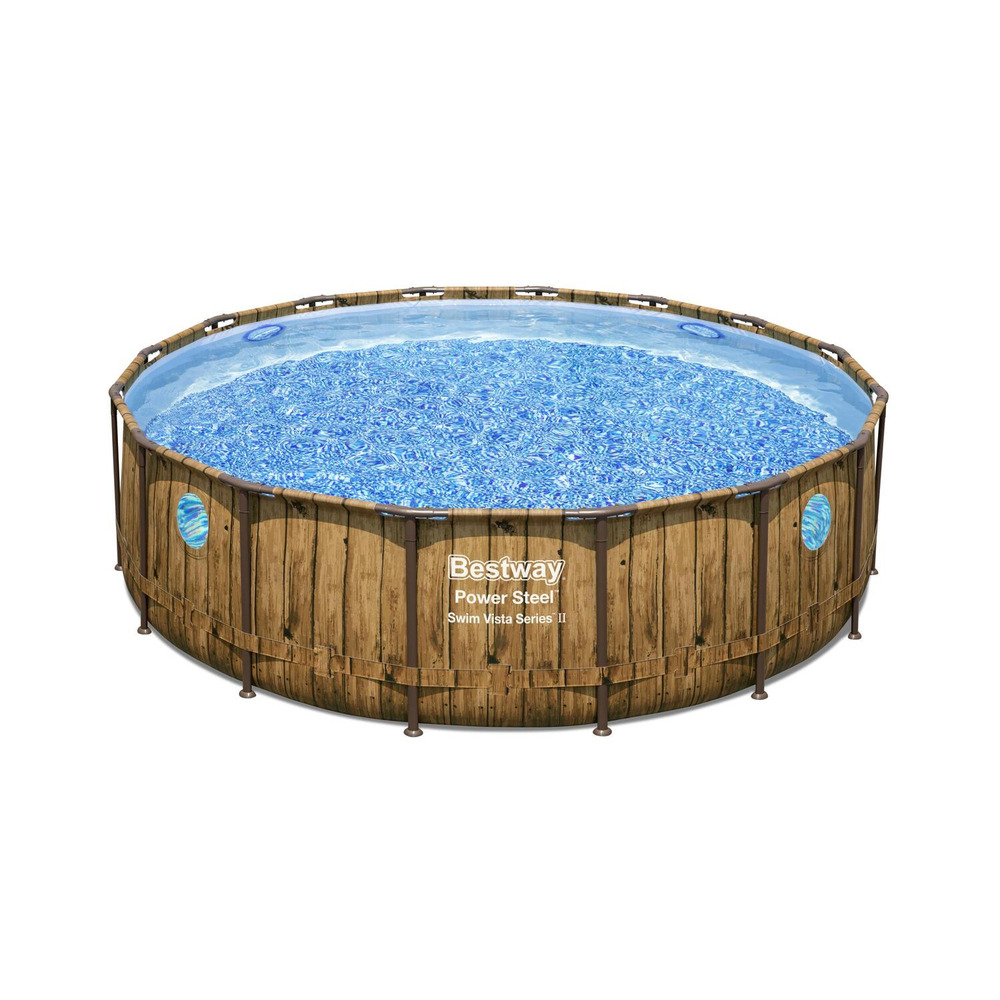 Piscine hors sol effet rotin brun 4,88 x 1,22 m hilo