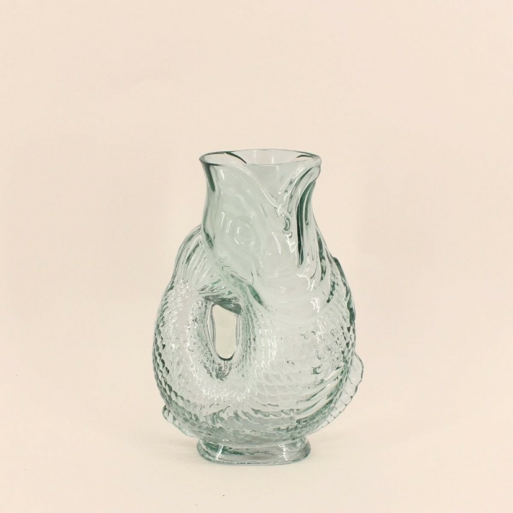 Vase forme poisson en verre, h24cm