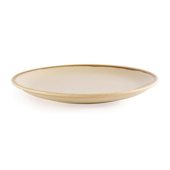 Assiette plate ronde couleur sable kiln 280 mm - lot de 4 - olympia