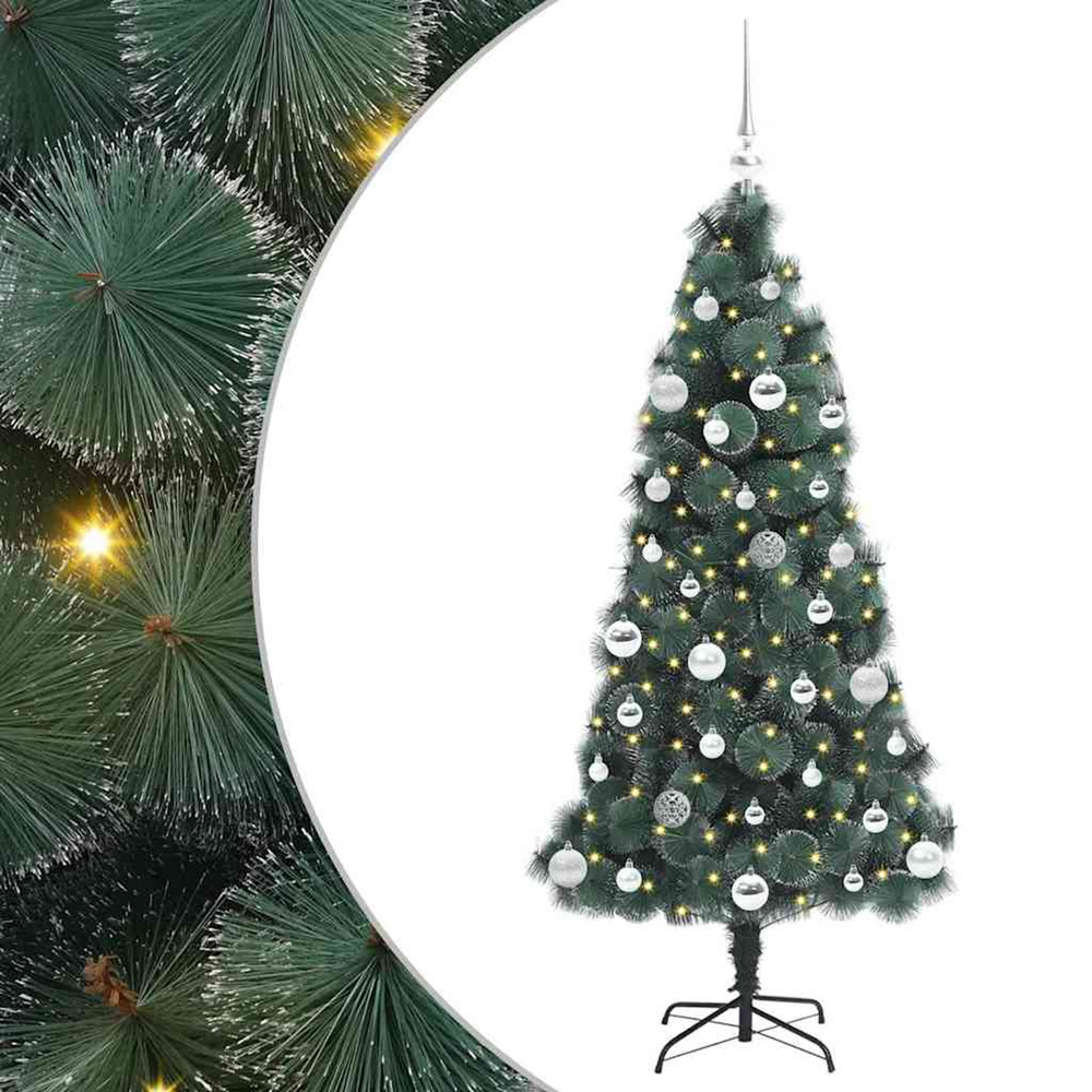 Arbre de noël artificiel pré-éclairé avec ensemble de boules