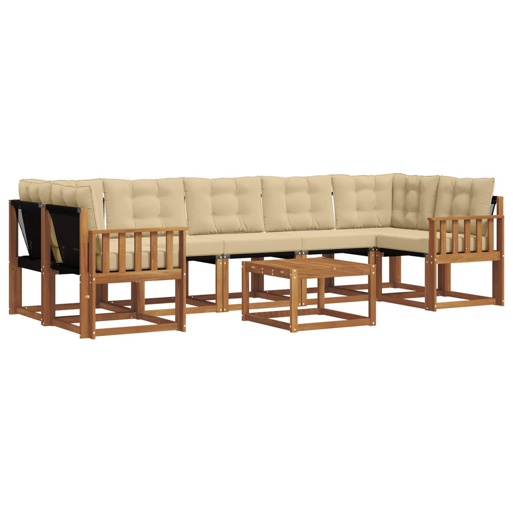 Ensemble de canapés d'extérieur 8 pcs naturel et beige