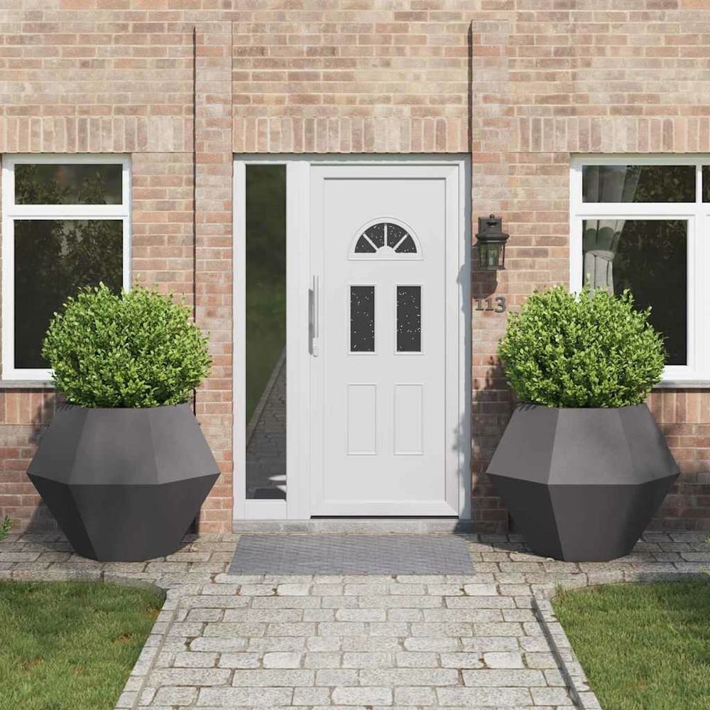 Jardinière 2 pcs noir 100 x 100 x 80 cm acier