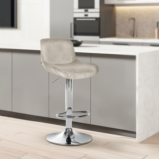 Tabouret de bar solon velours chromé