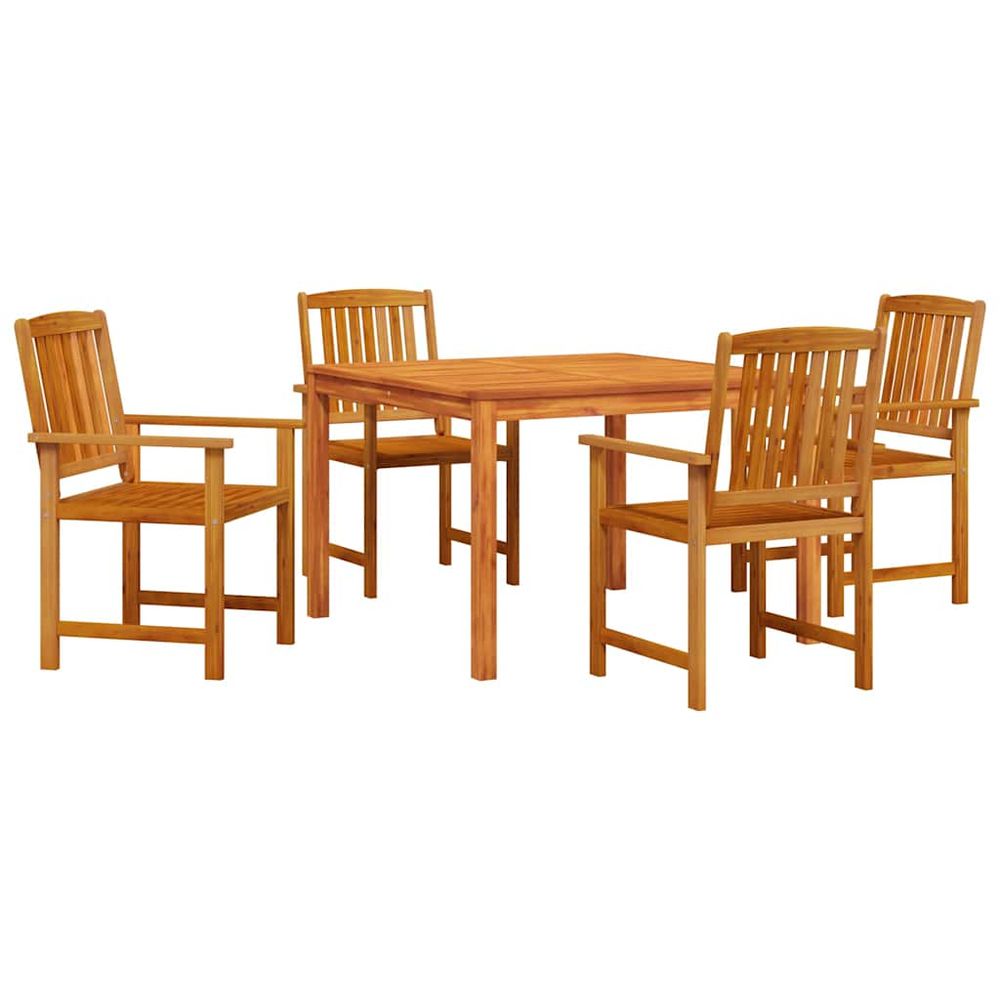 Ensemble de salle à manger pour jardin 5 pc marron