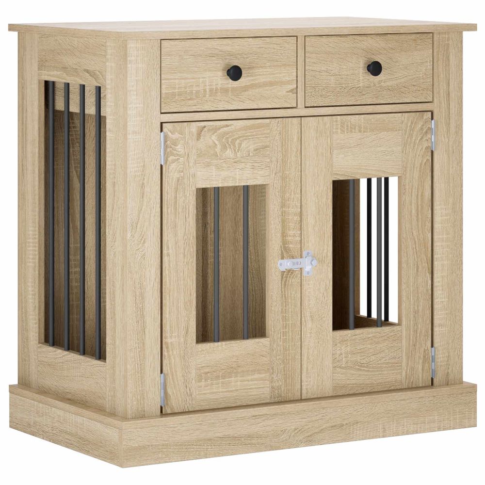 Meuble de cage pour chien chêne sonoma 80 x 47,5 x 80 cm