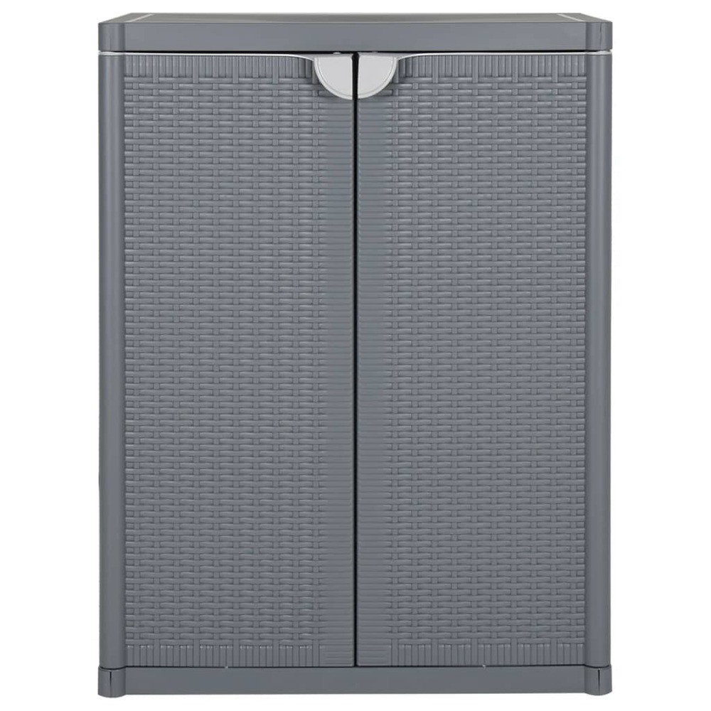 Armoire de rangement de jardin gris 65x45x88 cm pp rotin