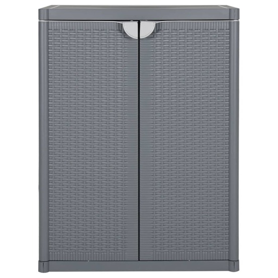 Armoire de rangement de jardin gris 65x45x88 cm pp rotin