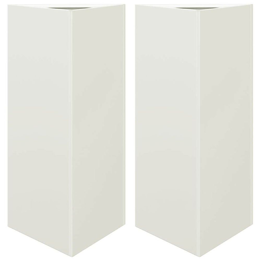 Jardinière d'extérieurs 2 pcs blanc triangulaire 40x34,5x70 cm acier