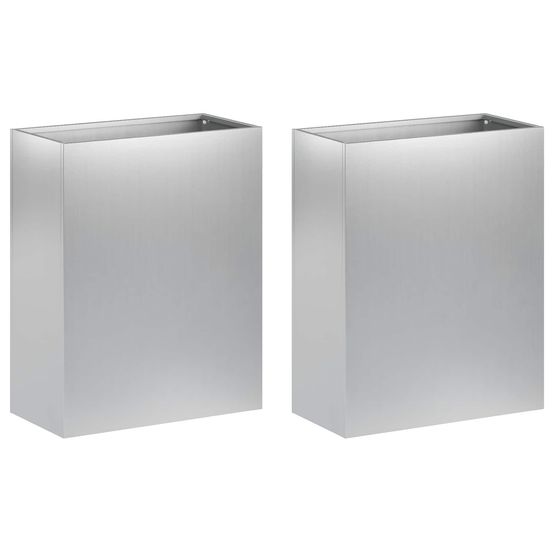 Cache-pot de jardin 2 pc argenté 40 x 20 x 40 cm