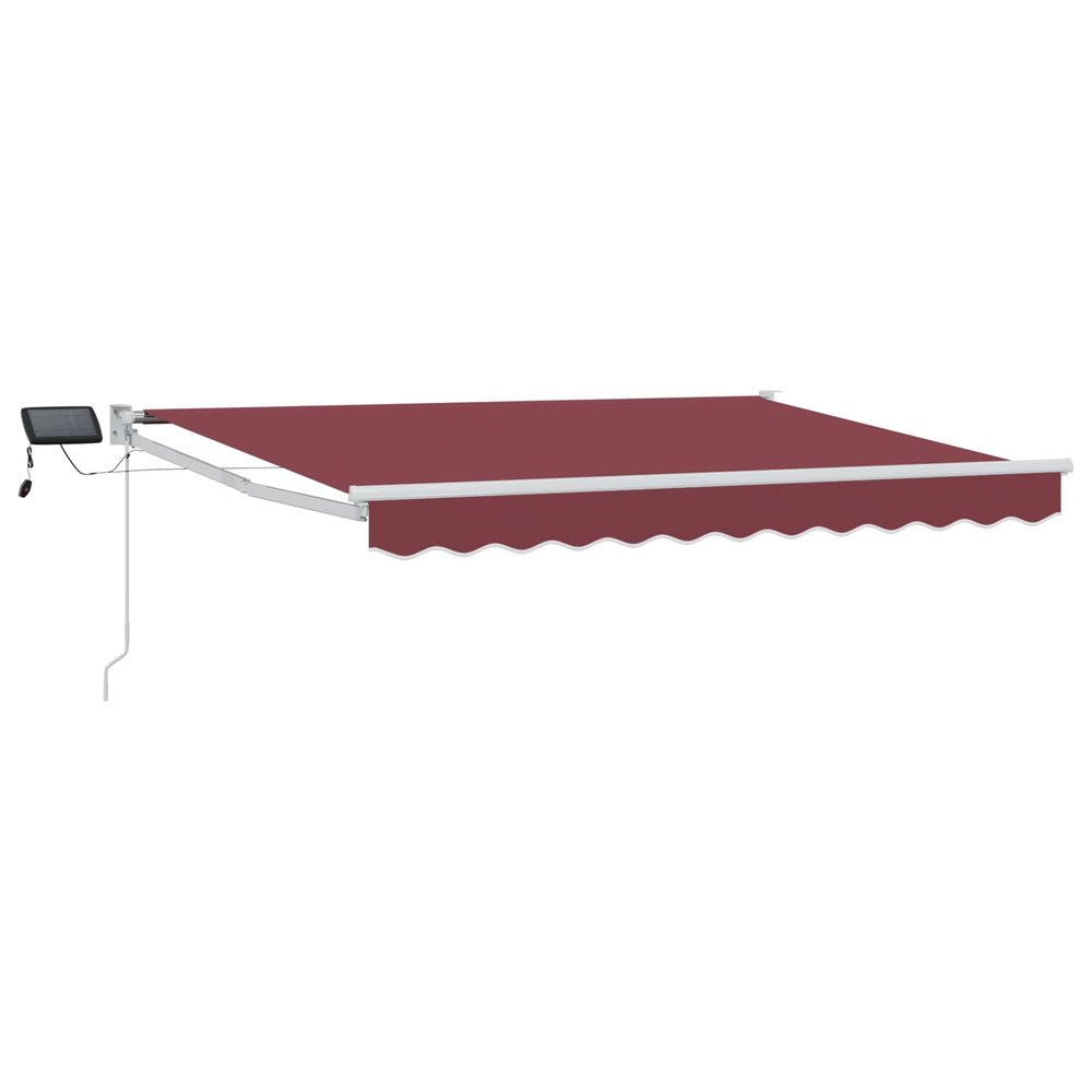 Store rétractable manuel avec leds bourgogne et blanc 3,5 x 2 m