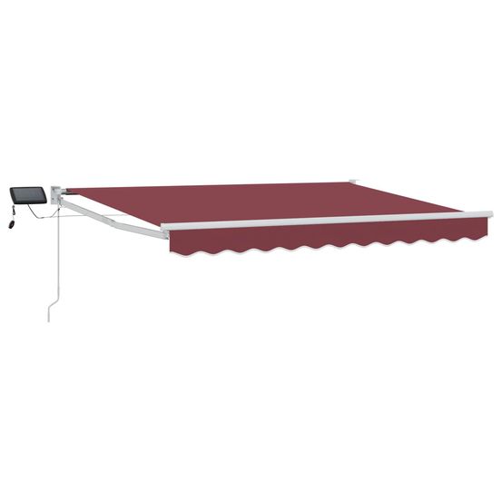 Store rétractable manuel avec leds bourgogne et blanc 3,5 x 2 m
