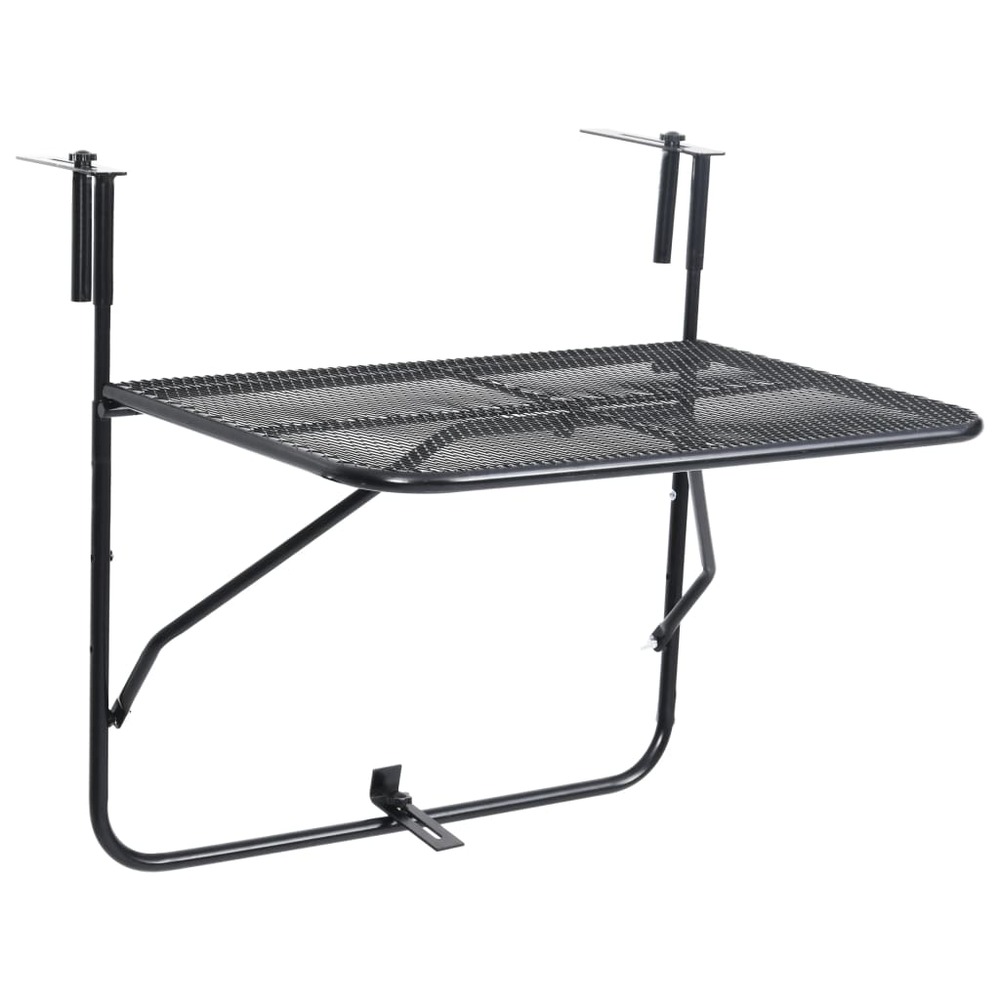 Table de balcon noir 60x40 cm acier