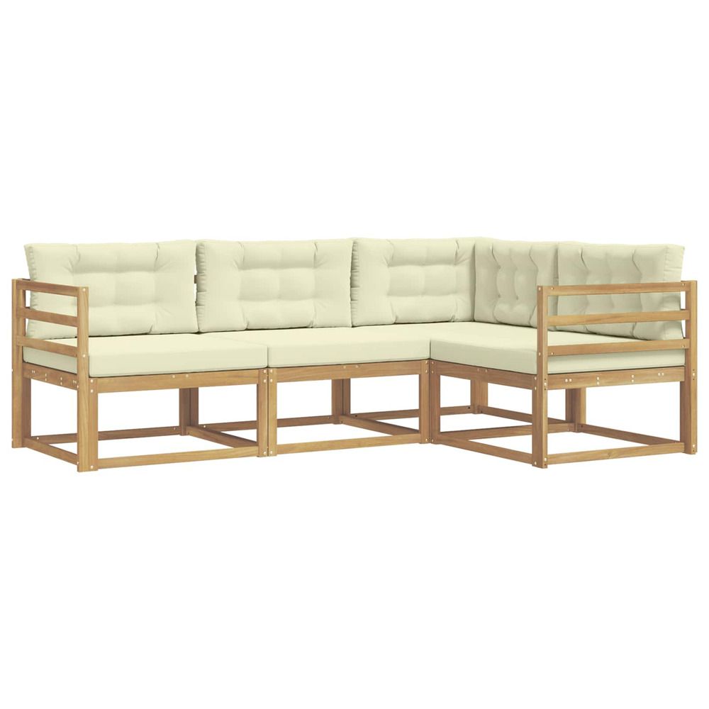 Ensemble de canapés d'extérieur 3 pc blanc et crème polyester