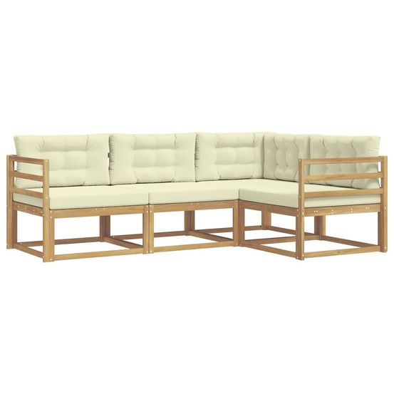 Ensemble de canapés d'extérieur 3 pc blanc et crème polyester