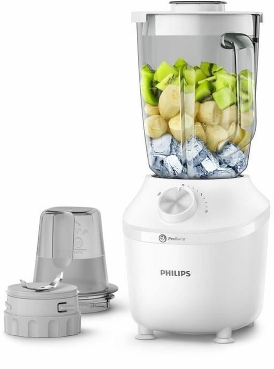 Blender serie 3000 hr2291/20 - bol en verre - 1,25 l - 2 vitesses - 600w - blanc