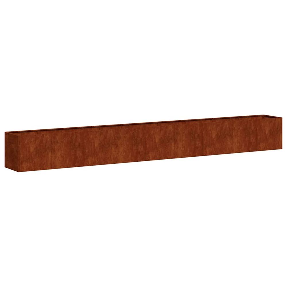 Jardinière d'extérieur rouillé 360x40x40 cm acier inoxydable