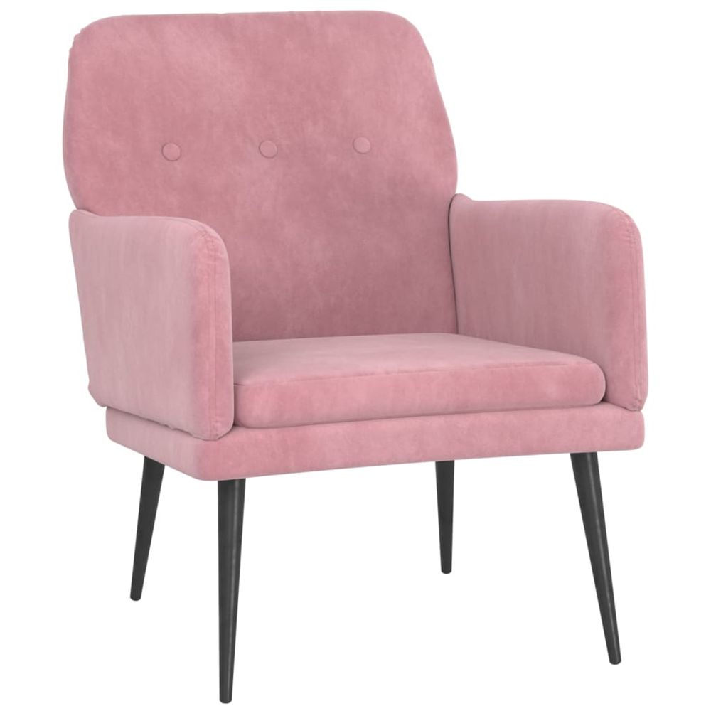 Fauteuil rose 62x79x79 cm velours