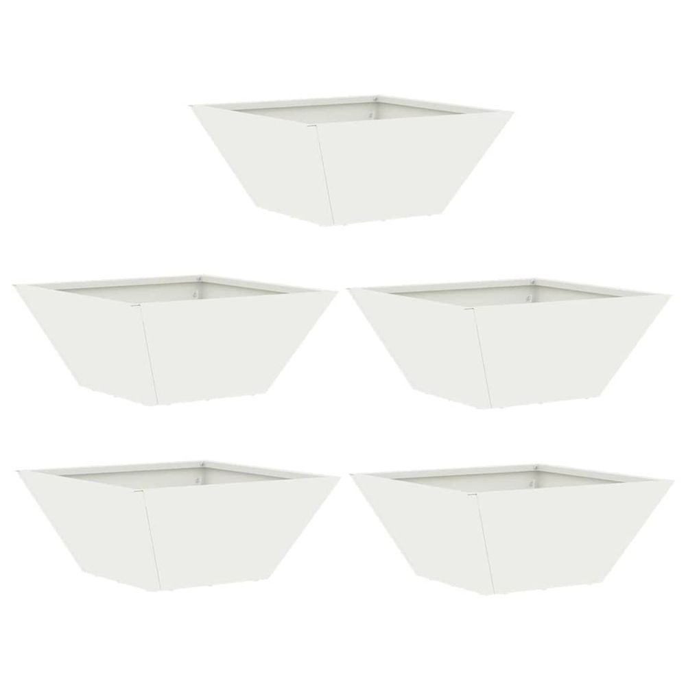 Cache-pot de jardin 5 pc blanc 35 x 35 x 15 cm