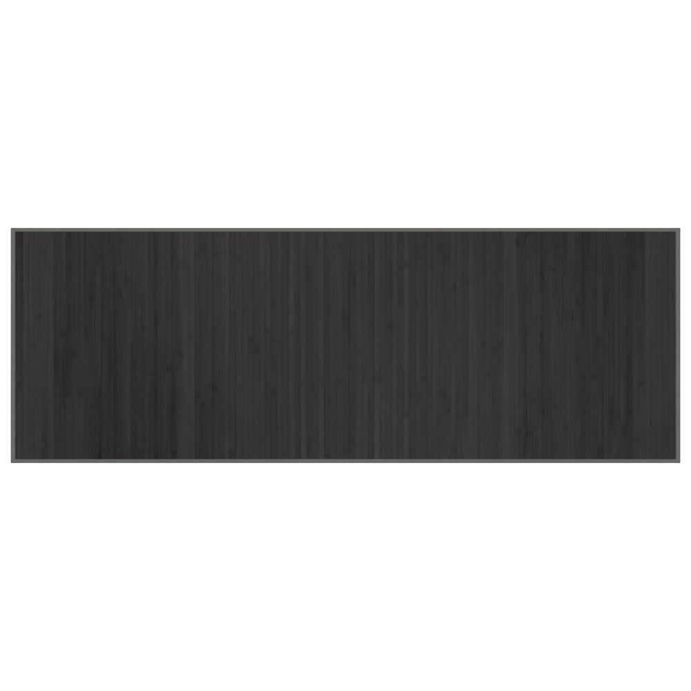 Tapis rectangulaire gris 70x200 cm bambou