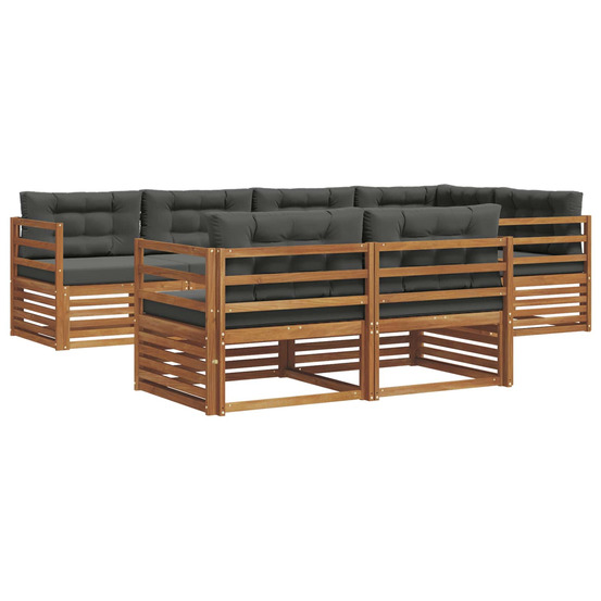 Ensemble de canapés d'extérieur 7 pcs naturel et anthracite