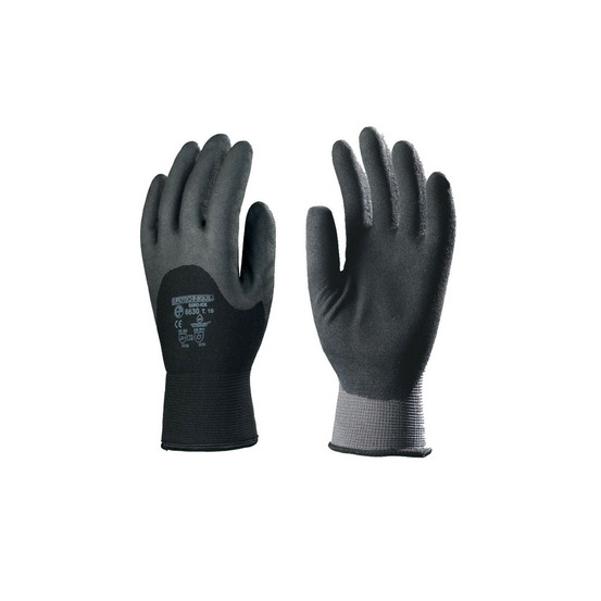Gant tricot euroice eurotechnique thermiques nylon double bouclettes enduit pvc noir gris t11 coverguard 6631