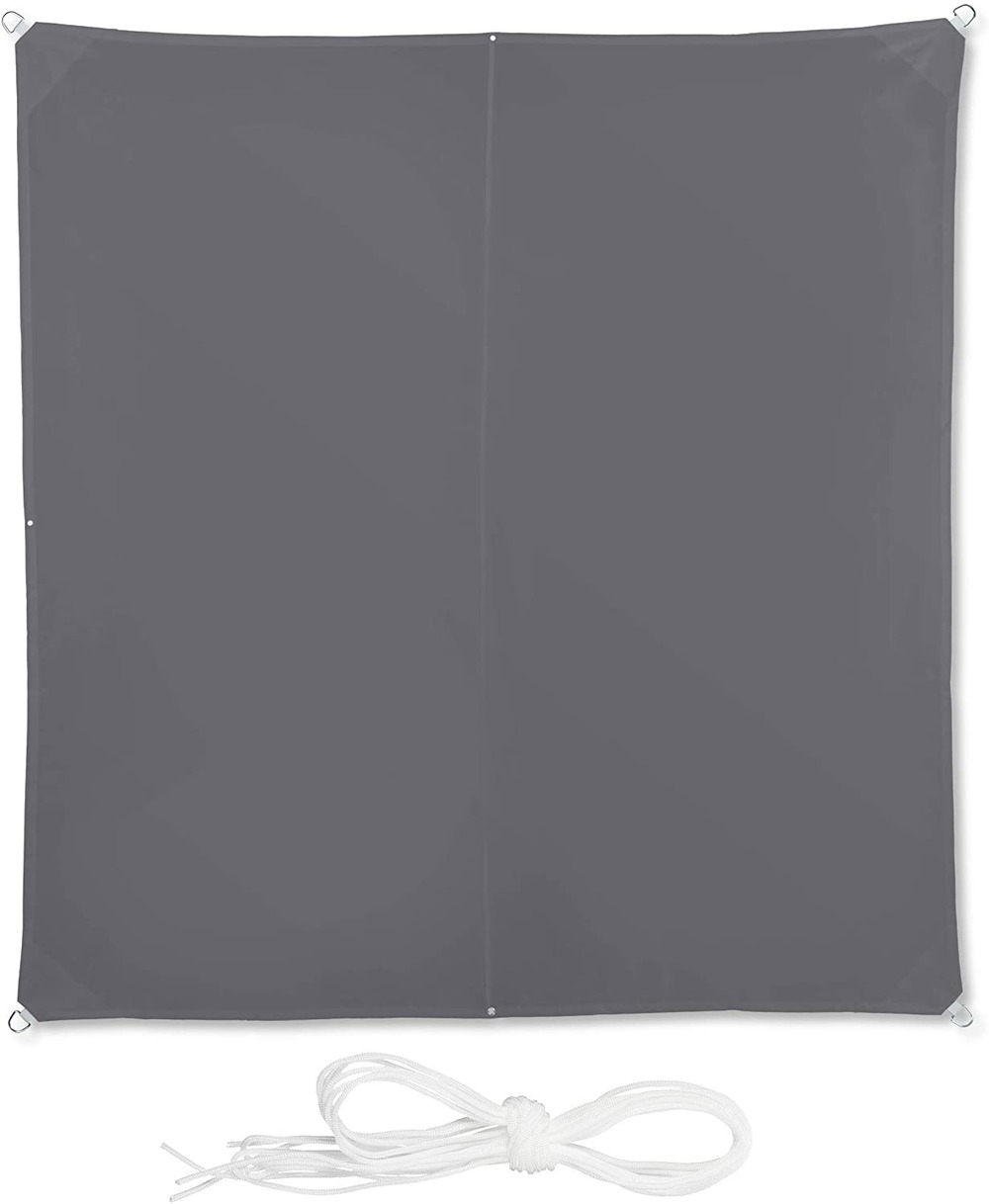 Voile d'ombrage carré 3 x 3 m gris