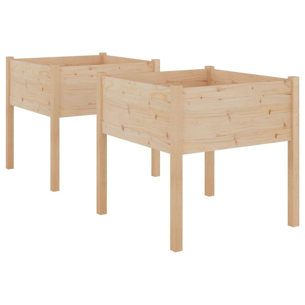 Jardinière d'extérieurs d'extérieur 2 pcs 70x70x70 cm bois de pin massif