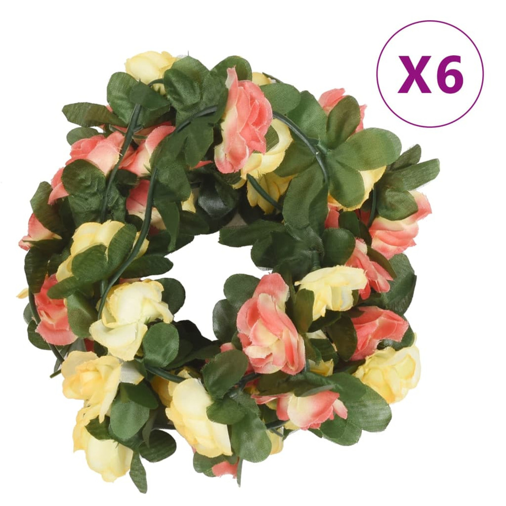 Guirlandes de fleurs de noël 6 pcs rouge vif 250 cm