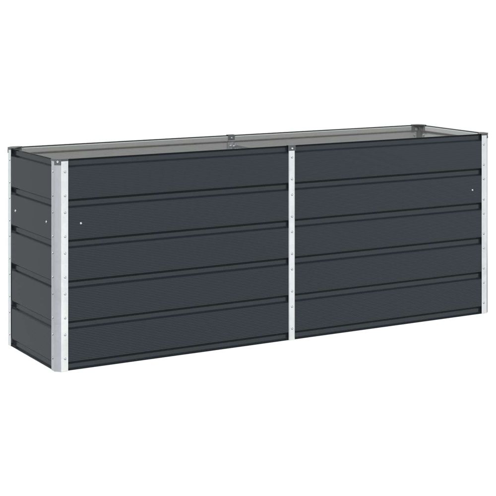 Jardinière d'extérieur anthracite 195 x 50 x 75 cm acier galvanisé
