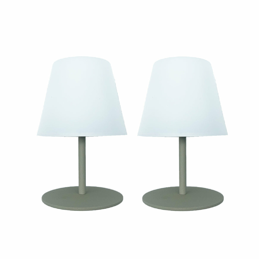 Set de 2 lampes de table twins olive aluminium h16cm