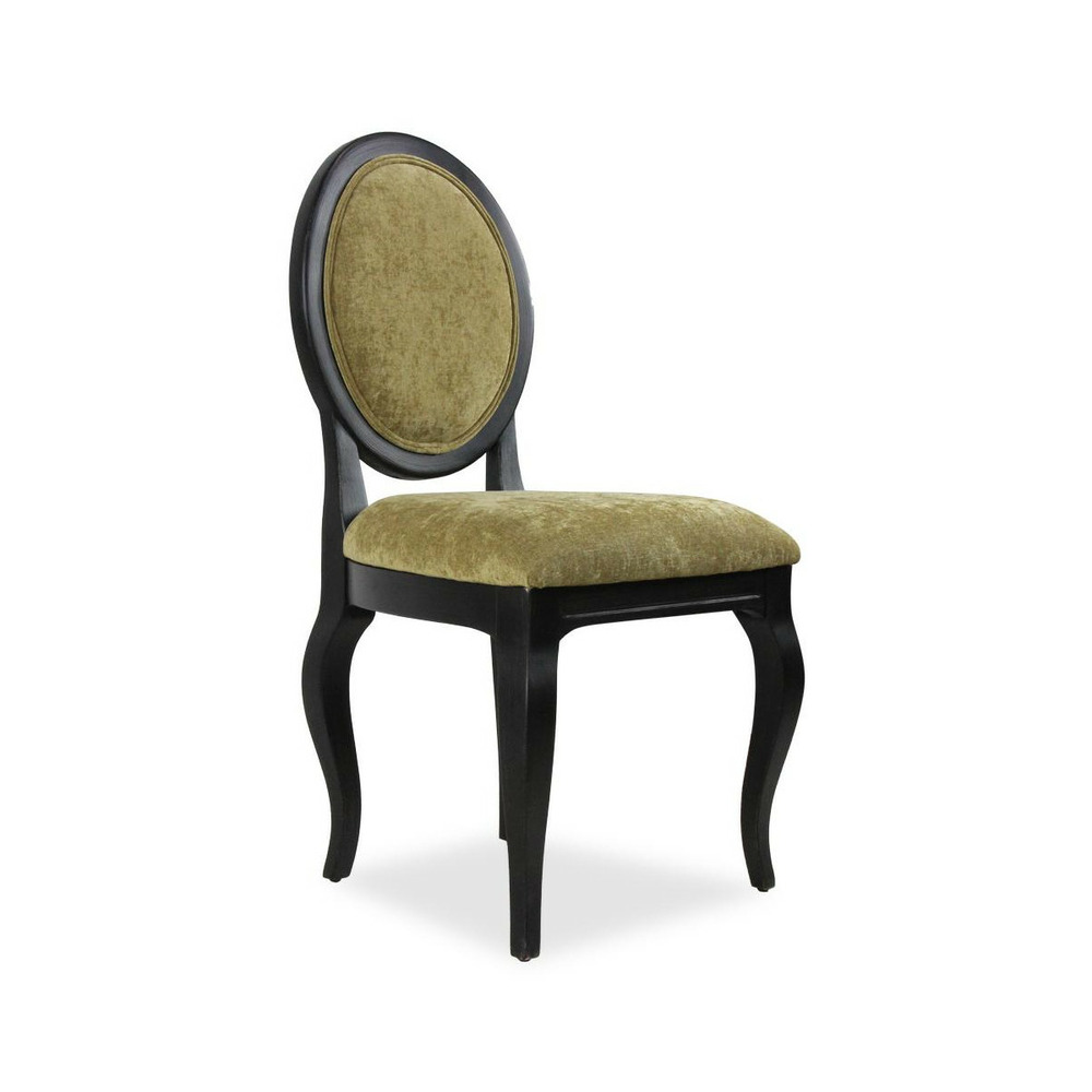 Lot de 2 chaises médaillon bois noir - les étoffes interior's