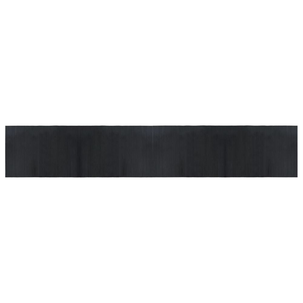 Tapis rectangulaire noir 70x400 cm bambou