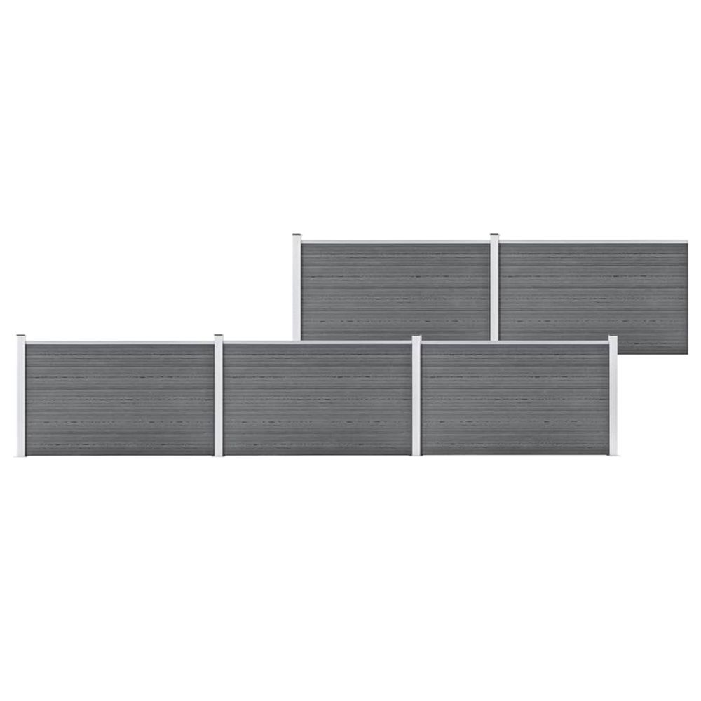 Clôture de jardin wpc 872x106 cm gris