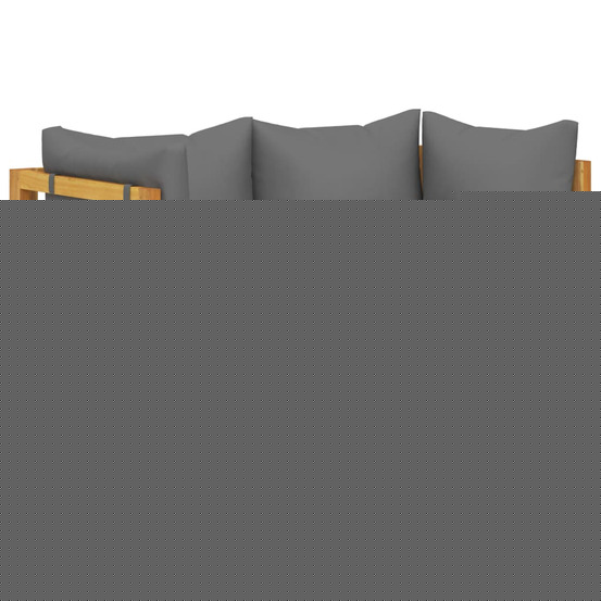 Banc de jardin à 2 places avec coussins gris foncé