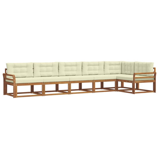 Ensemble de canapés d'extérieur 6 pcs naturel et crème