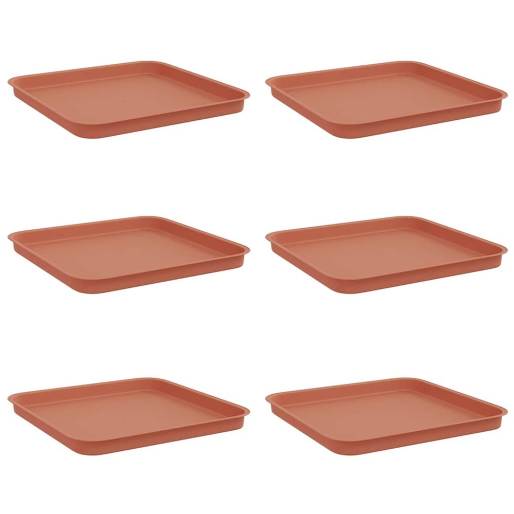 Plateau carré à fleurs 6 pc rouge brique 32 x 32 x 2,5 cm