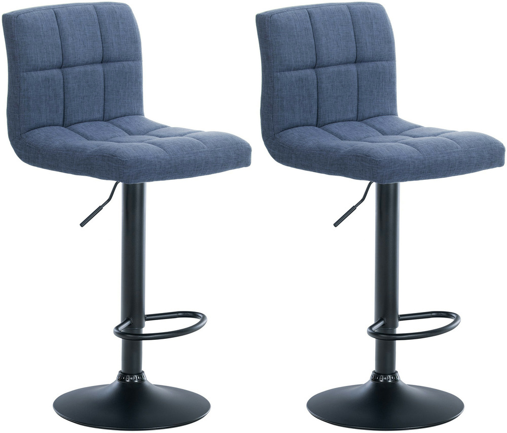 Lot de 2 tabourets de bar calma tissu noir