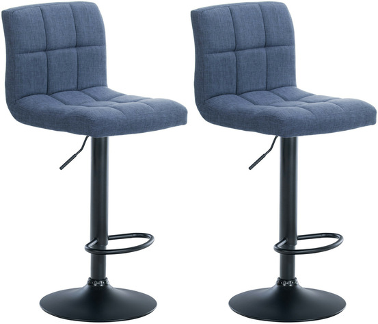 Lot de 2 tabourets de bar calma tissu noir