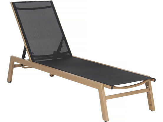 Bain de soleil en aluminium imitation bois