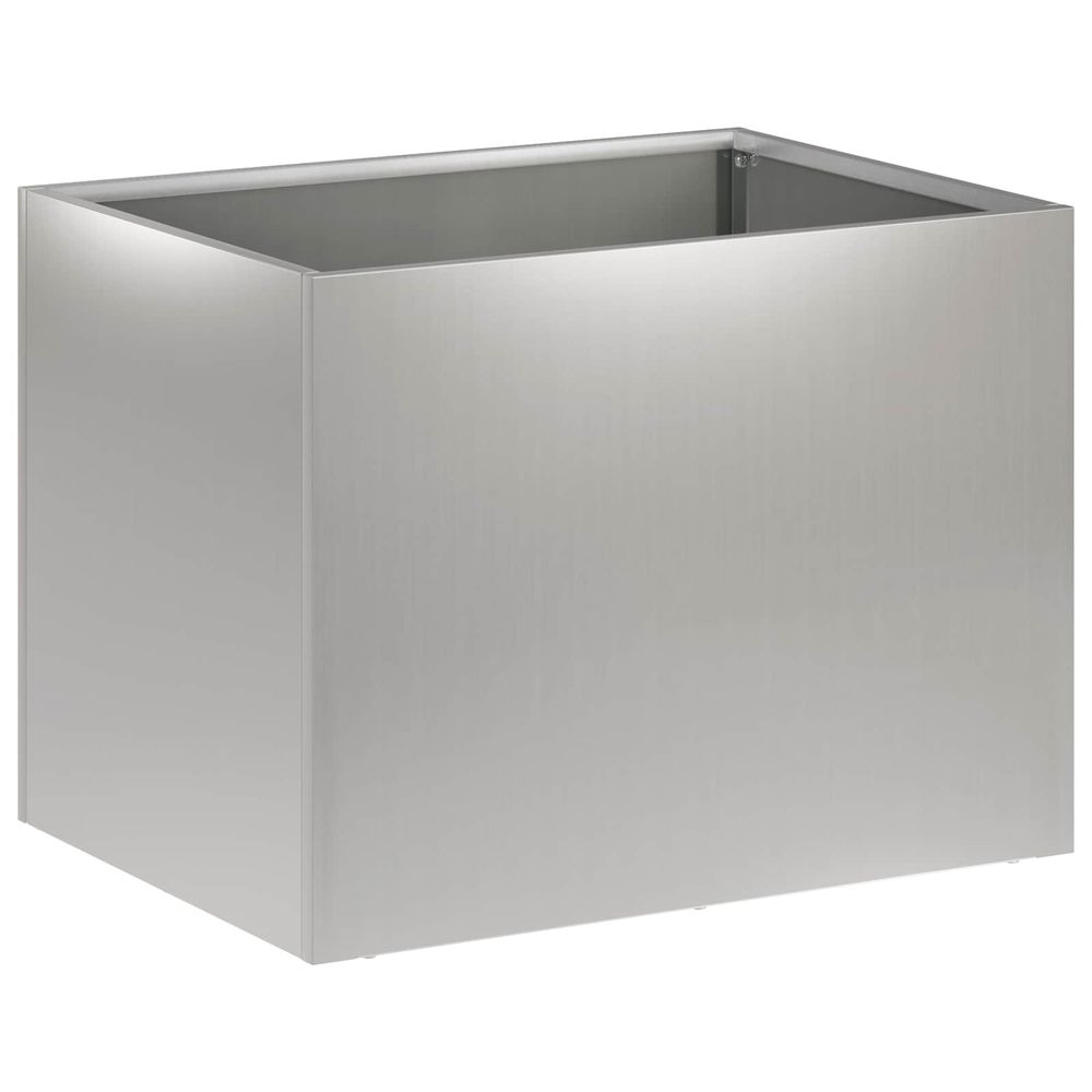 Cache-pot de jardin argenté 40 x 30 x 30 cm acier galvanisé