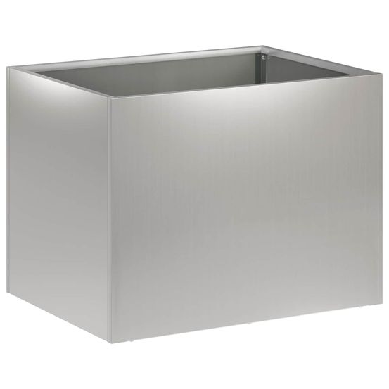 Cache-pot de jardin argenté 40 x 30 x 30 cm acier galvanisé
