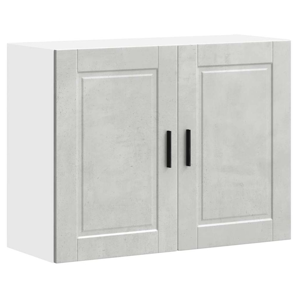 Armoire murale de cuisine porto gris béton bois d'ingénierie