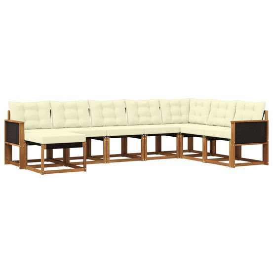 Ensemble de canapés d'extérieur 8 pc naturel et crème