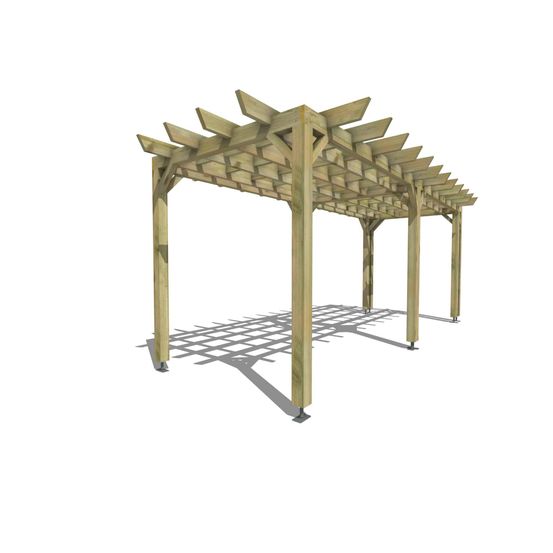 Pergola bois • 6m x 2m • indépendante • style retro • livraison comprise
